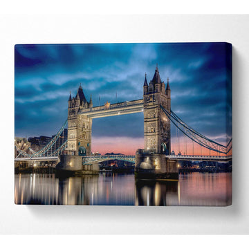 London Bridge At Dusk Canvas Wall Art