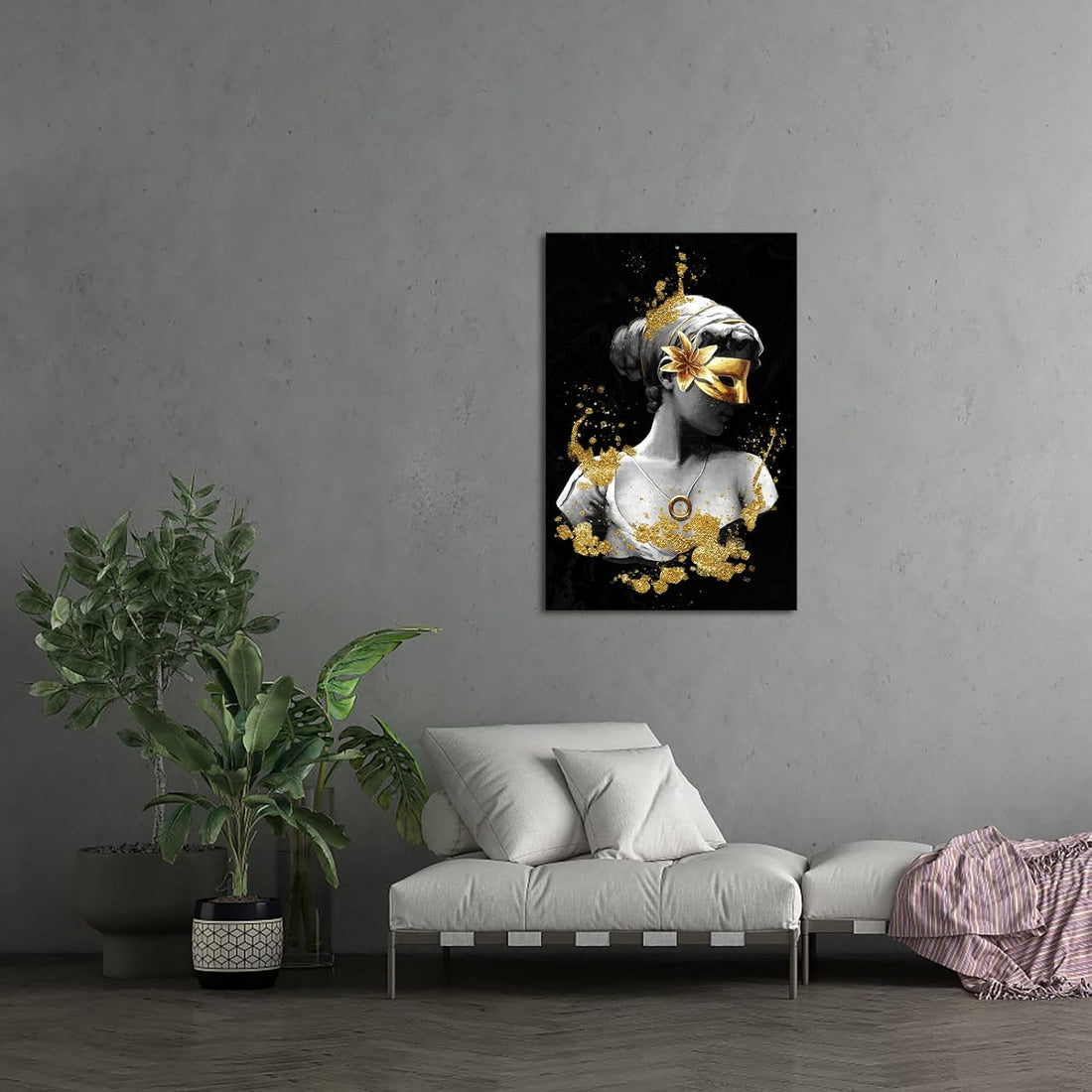 Mysterious Masked Woman Canvas Wall Art