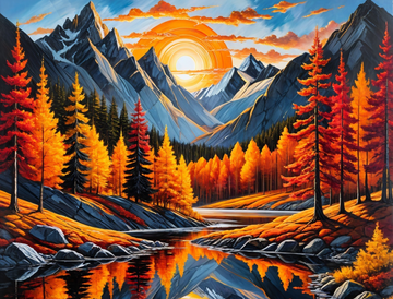 Canvas Wall Art Home Decor - Autumn Orange