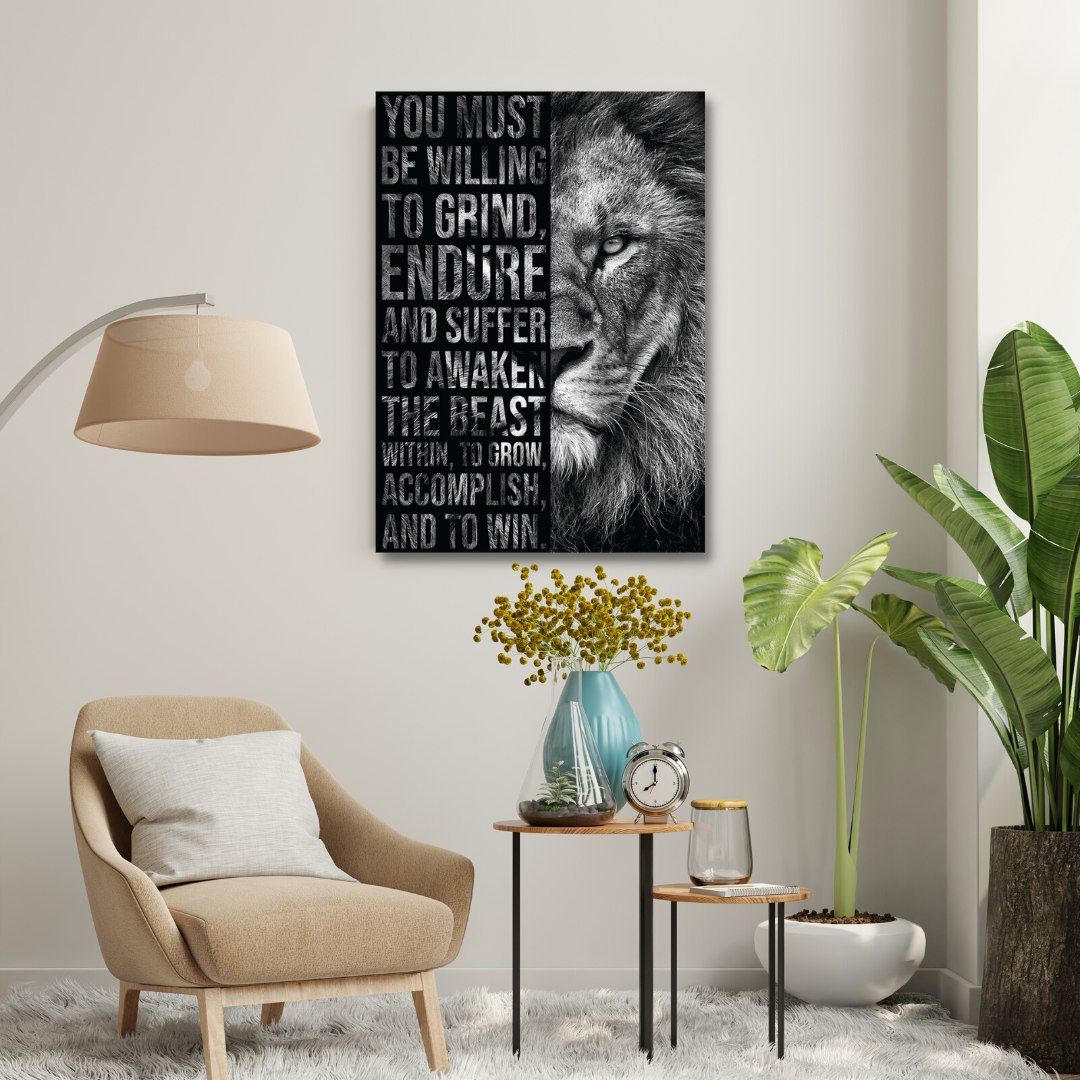 Motivational Canvas Wall Art - Awaken The Beast Within
