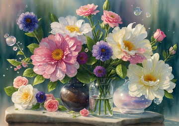 Canvas Wall Art Home Decor - Beautiful Flowers In Vases