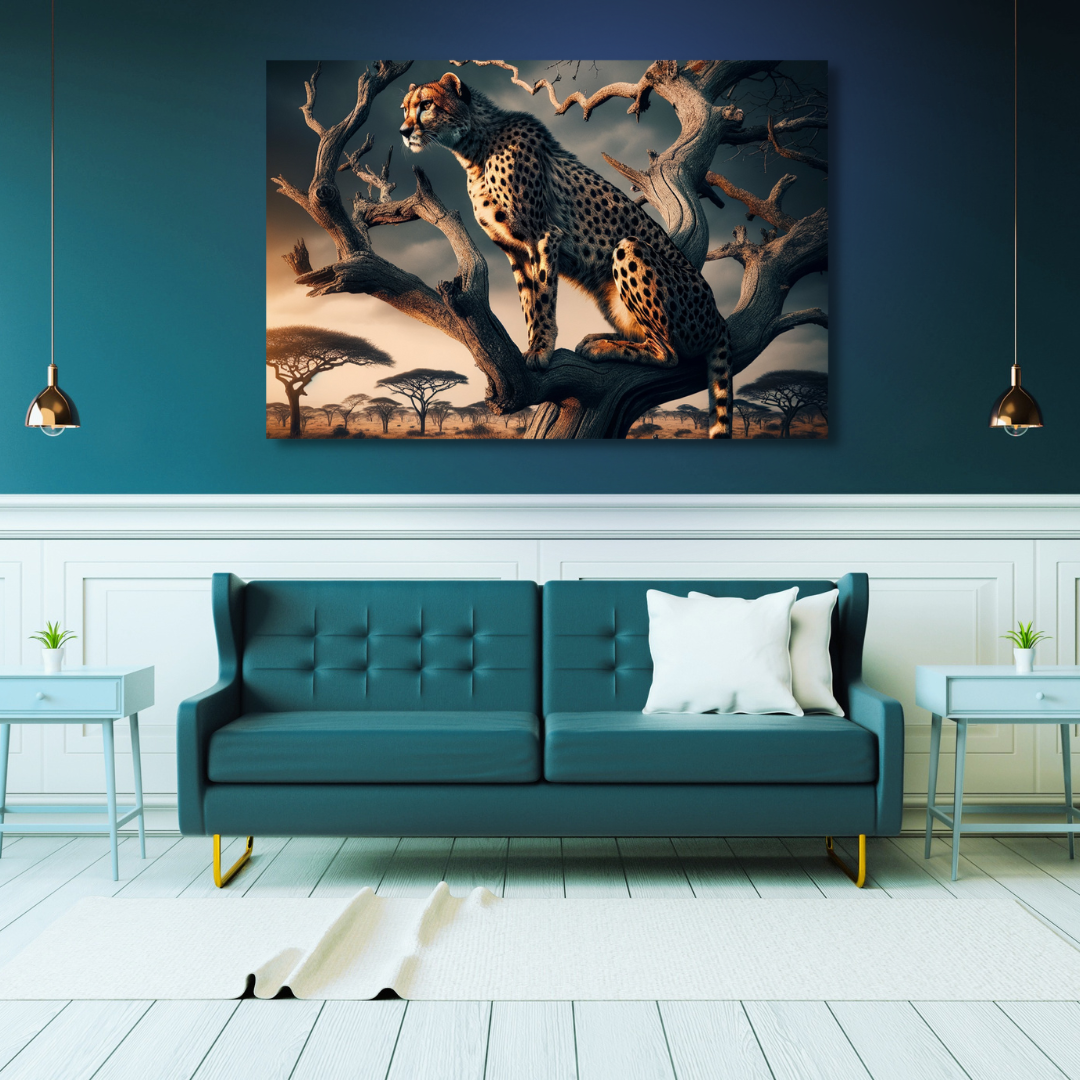 Canvas Wall Art Home Decor - Cheetah In The Savannah
