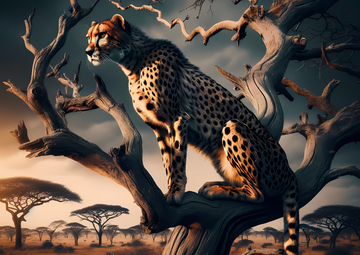Canvas Wall Art Home Decor - Cheetah In The Savannah
