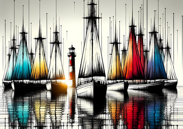 Canvas Wall Art Home Decor - Colourful Sailboats