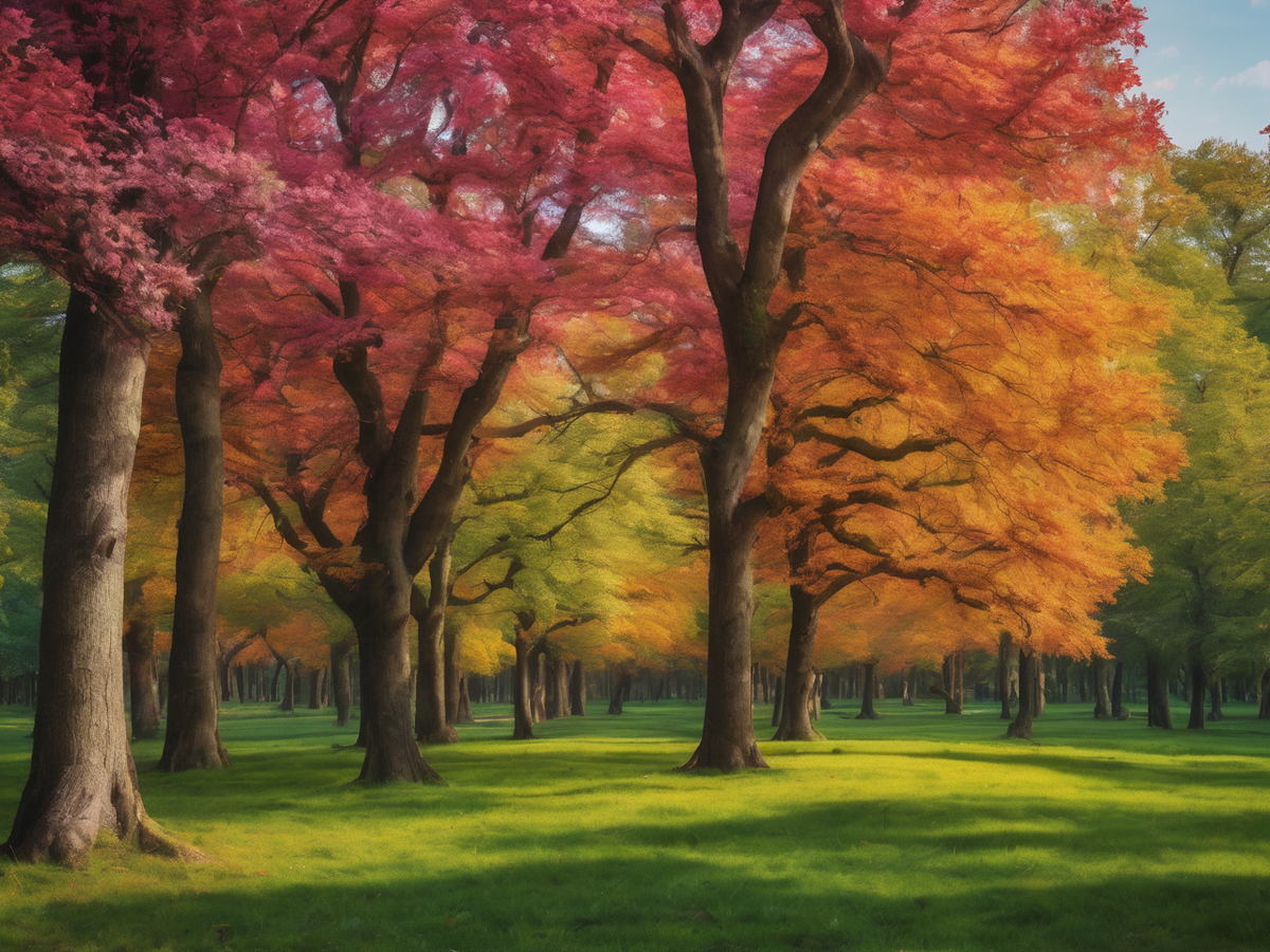 Canvas Wall Art Home Decor - Colourful Trees 01