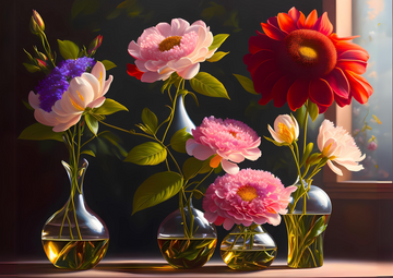 Canvas Wall Art Home Decor - Flower Table