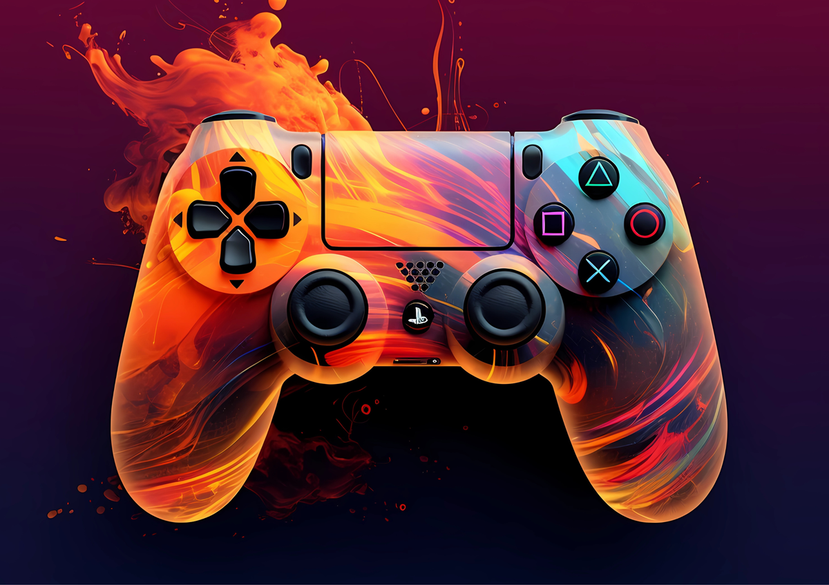 Canvas Wall Art Home Decor - Game Controller Abstract