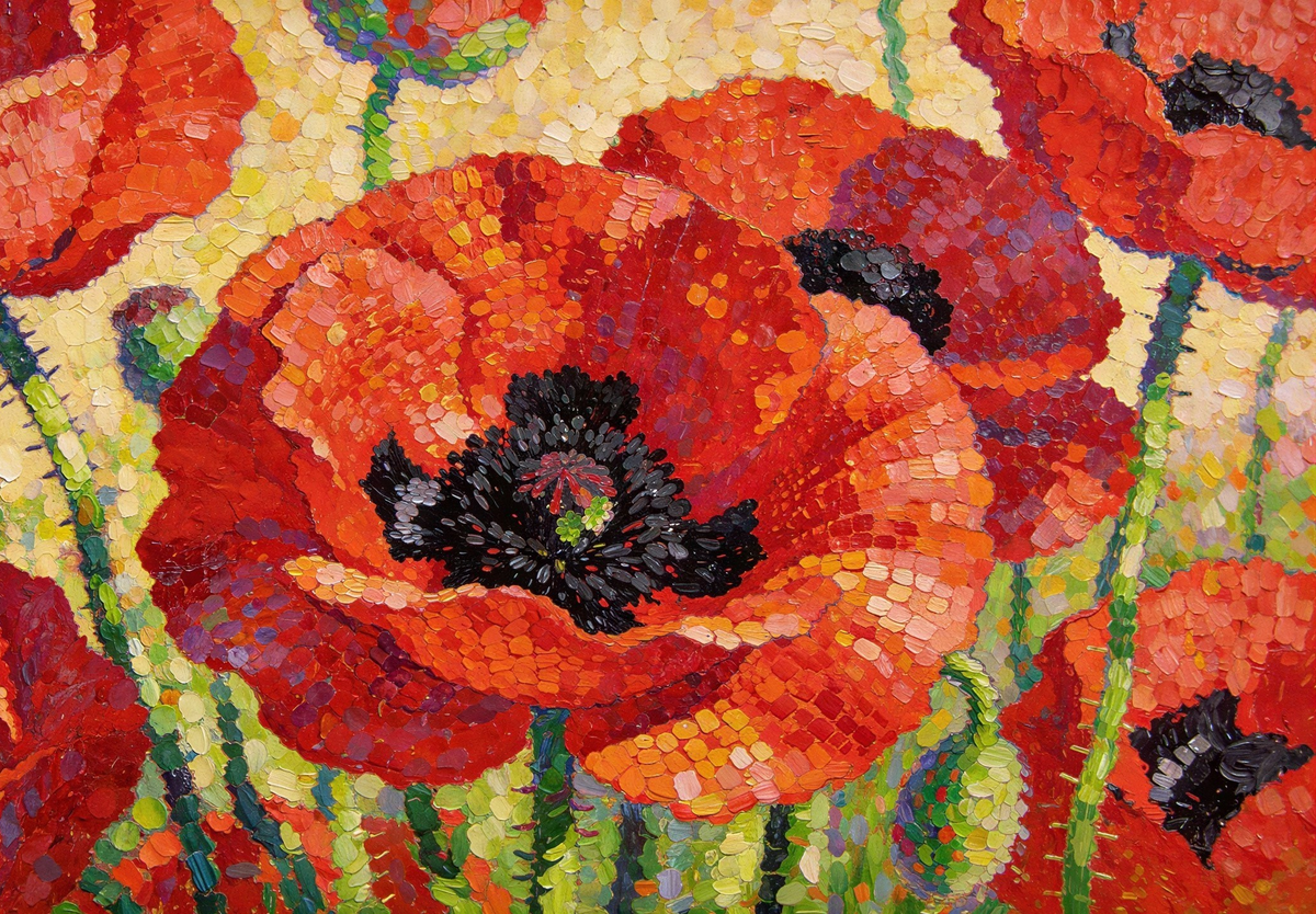 Canvas Wall Art Home Decor - Glass Poppies