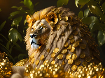 Canvas Wall Art Home Decor - Golden Lion