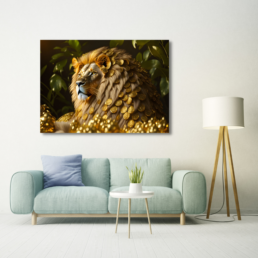 Canvas Wall Art Home Decor - Golden Lion