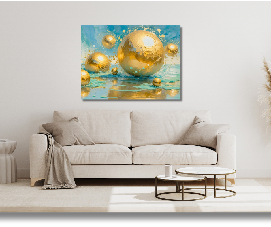 Canvas Wall Art Home Decor - Golden Splash