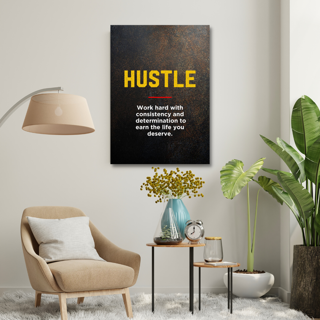 Motivational Canvas Wall Art - Hustle