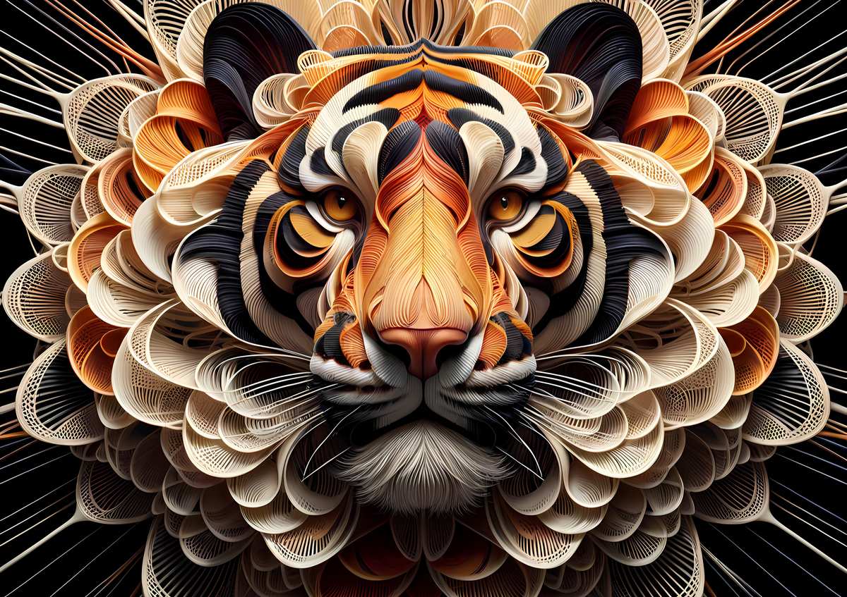 Canvas Wall Art Home Decor - Lotus Tiger