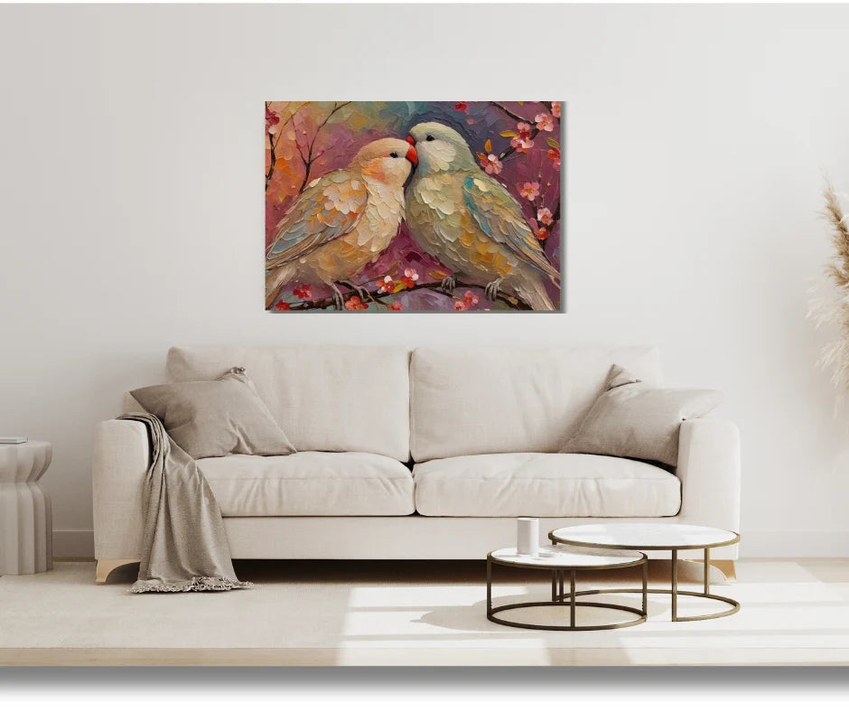 Canvas Wall Art Home Decor - Lovebirds