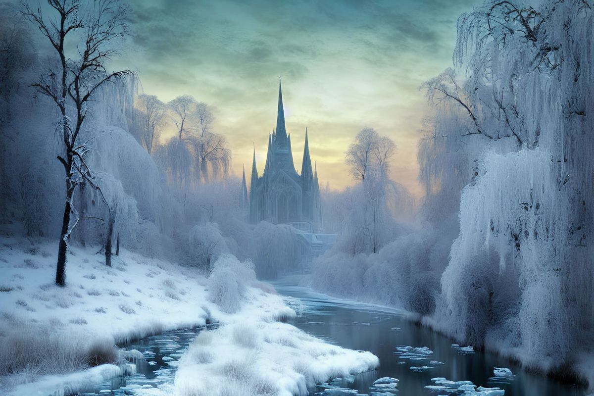 Canvas Wall Art Home Decor - Misty Winter Morning
