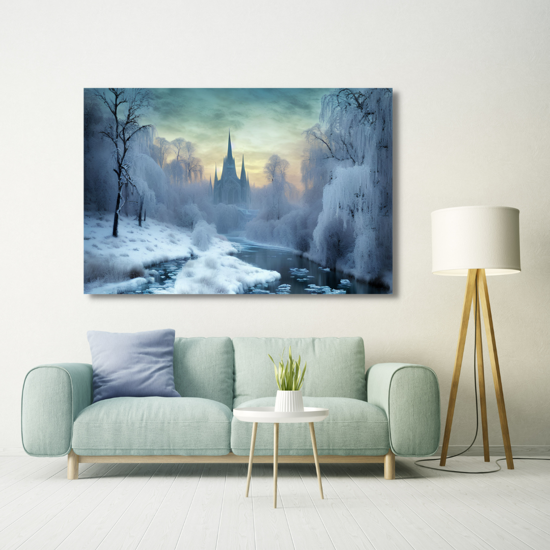 Canvas Wall Art Home Decor - Misty Winter Morning
