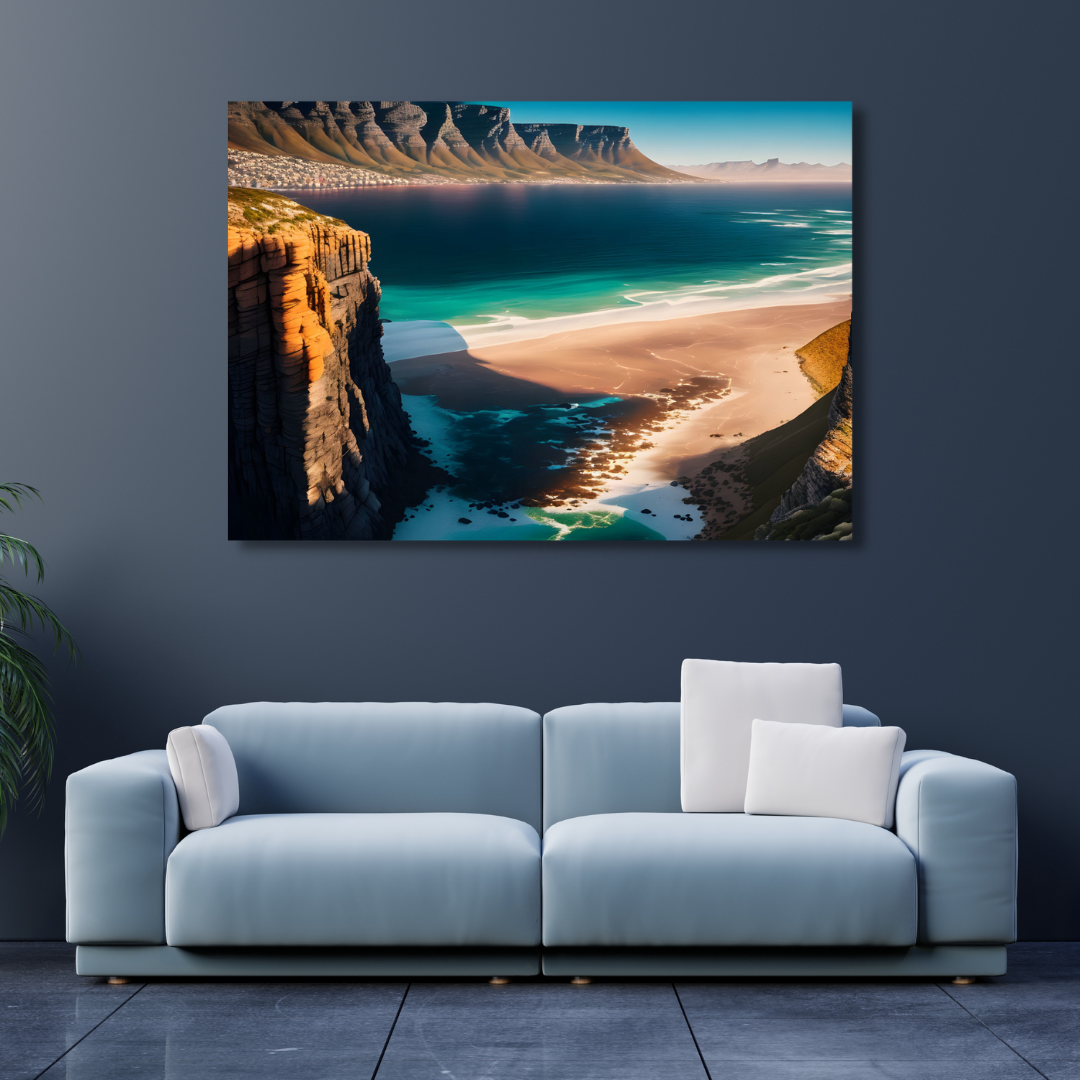 Canvas Wall Art Home Decor - Mountains By The Ocean