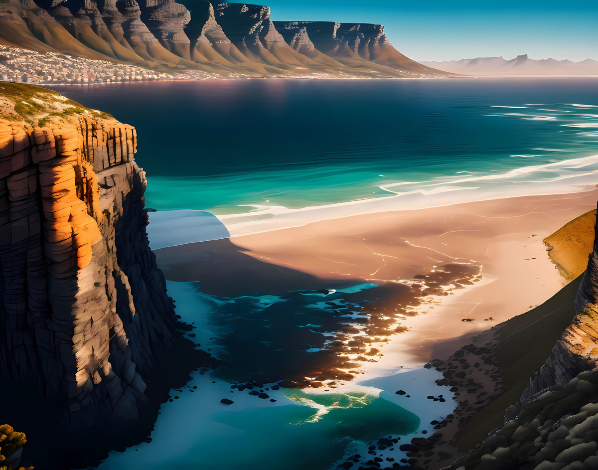 Canvas Wall Art Home Decor - Mountains By The Ocean