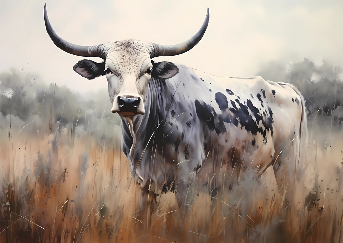 Canvas Wall Art Home Decor - Nguni Cow