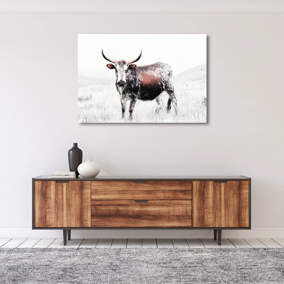 Canvas Wall Art Home Decor - Nguni Bull 01