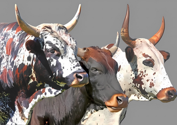 Canvas Wall Art Home Decor - Nguni Cattle 02
