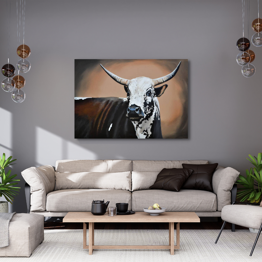 Canvas Wall Art Home Decor - Nguni Cow