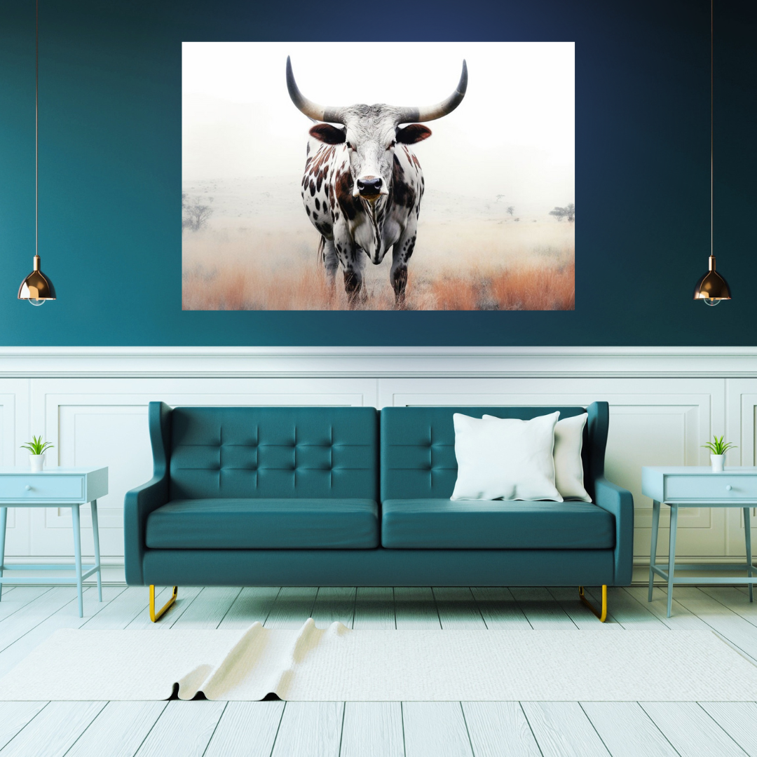 Canvas Wall Art Home Decor - Nguni Cow Pasture