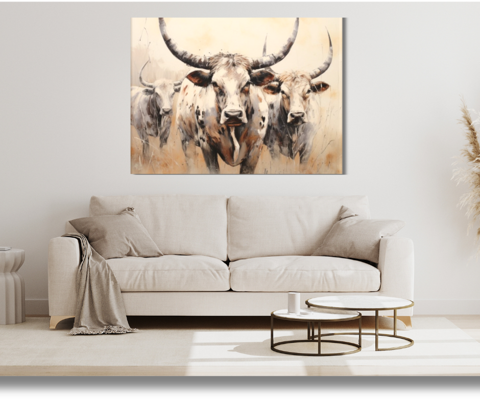 Canvas Wall Art Home Decor - Nguni Cows