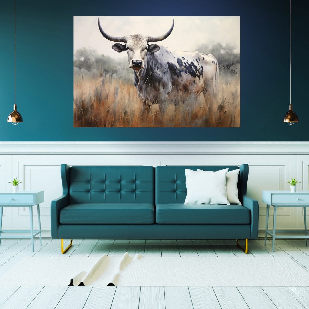 Canvas Wall Art Home Decor - Nguni Cow