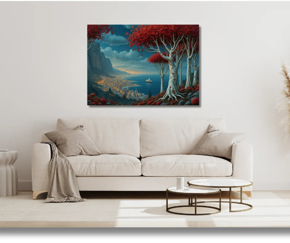 Canvas Wall Art Home Decor - Over A City