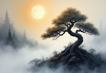 Canvas Wall Art Home Decor - Pine Tree Sunrise