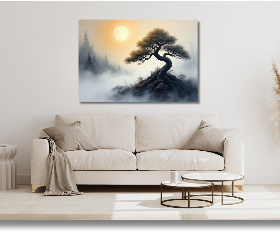 Canvas Wall Art Home Decor - Pine Tree Sunrise