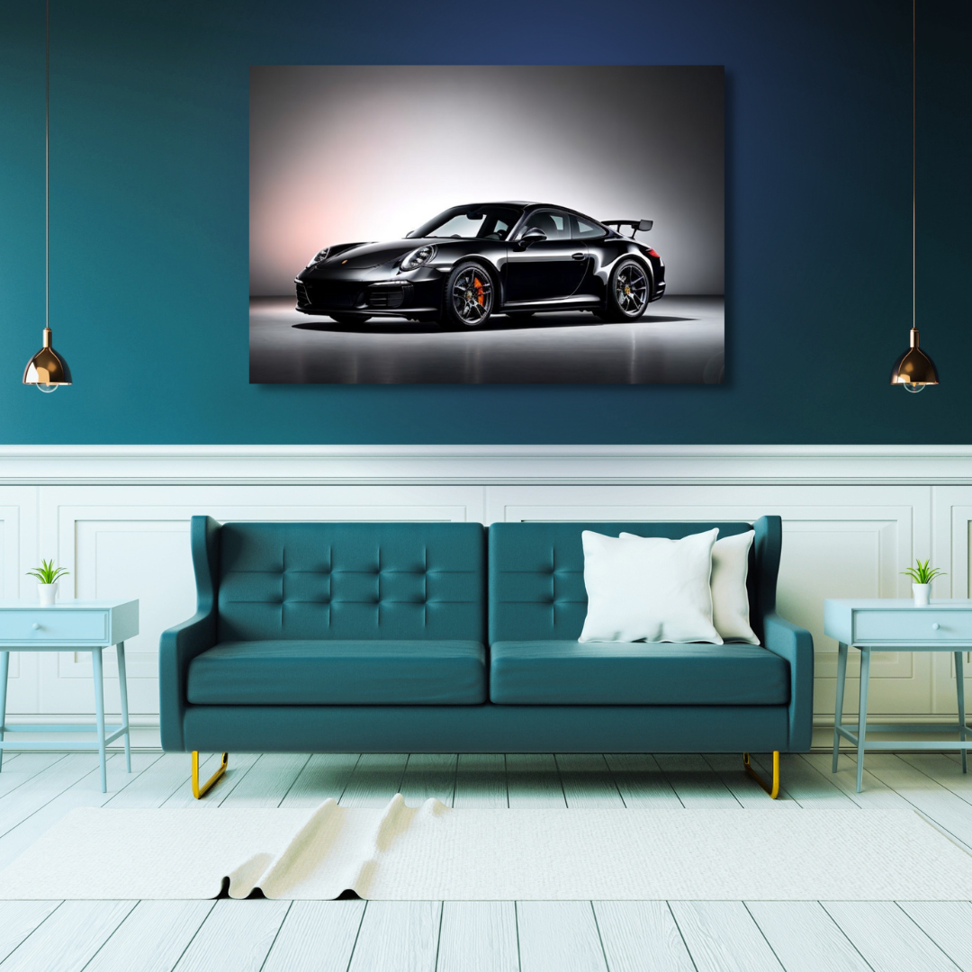 Canvas Wall Art Home Decor - Porsche 911 Black