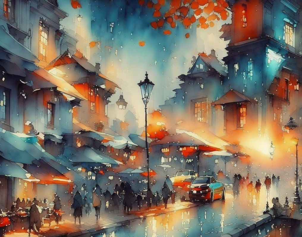 Canvas Wall Art Home Decor - Rainy Night