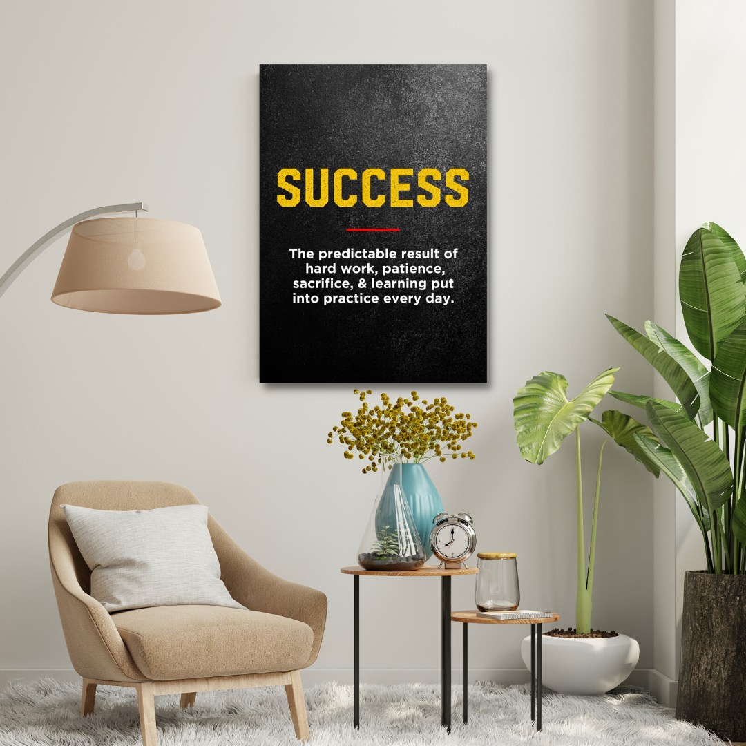 Motivational Canvas Wall Art - Grind Hustle Success (3-Piece)