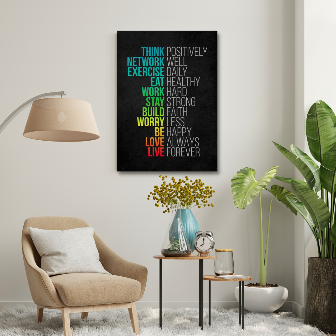 Motivational Canvas Wall Art - Think Positively