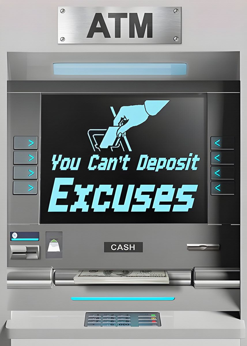 Motivational Canvas Wall Art - You Can't Deposit Excuses