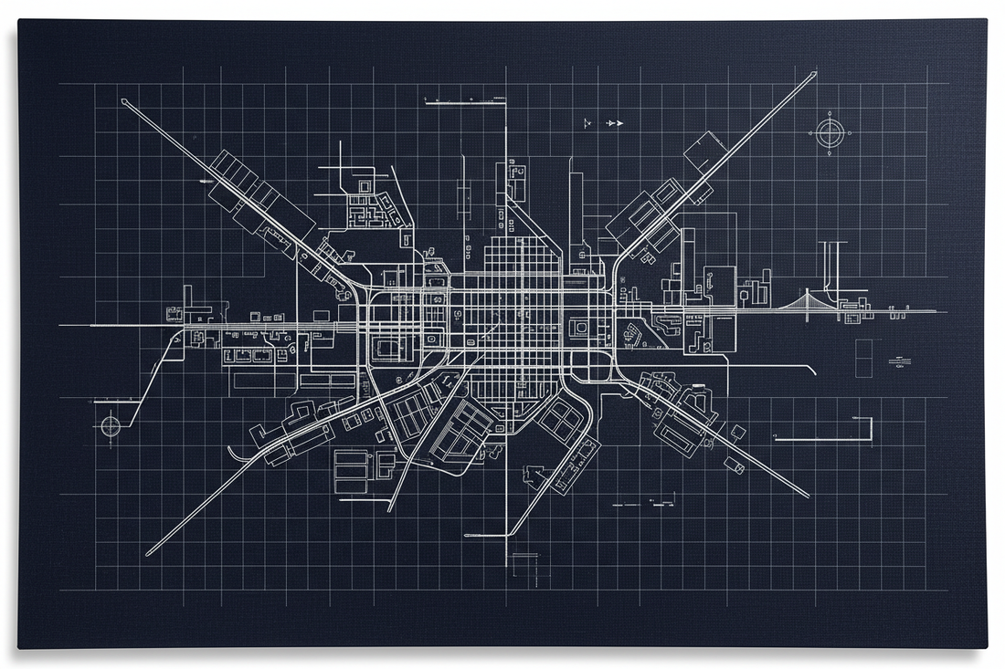 Abstract City Blueprint — Hero