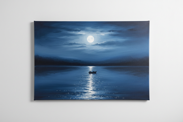 Moonlit Boat On Still Waters - Hero
