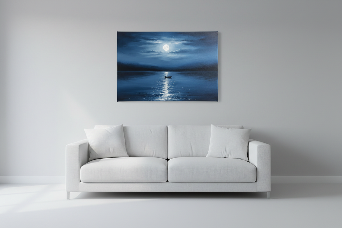 Moonlit Boat On Still Waters - Hero