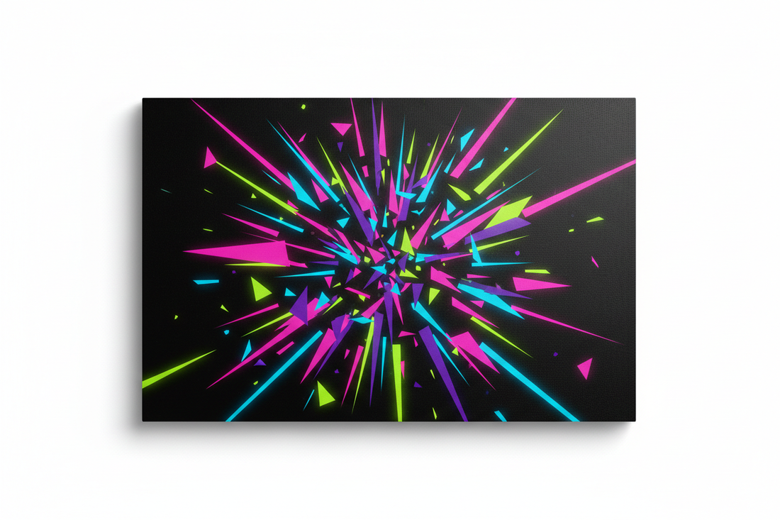 Neon Geometric Explosion - Hero