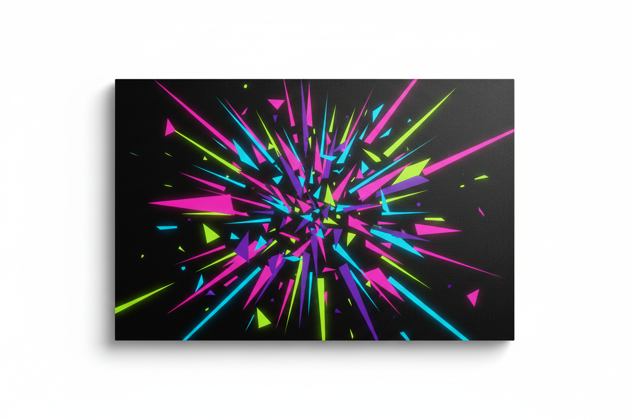 Neon Geometric Explosion - Hero