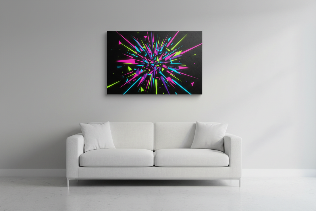 Neon Geometric Explosion - Hero