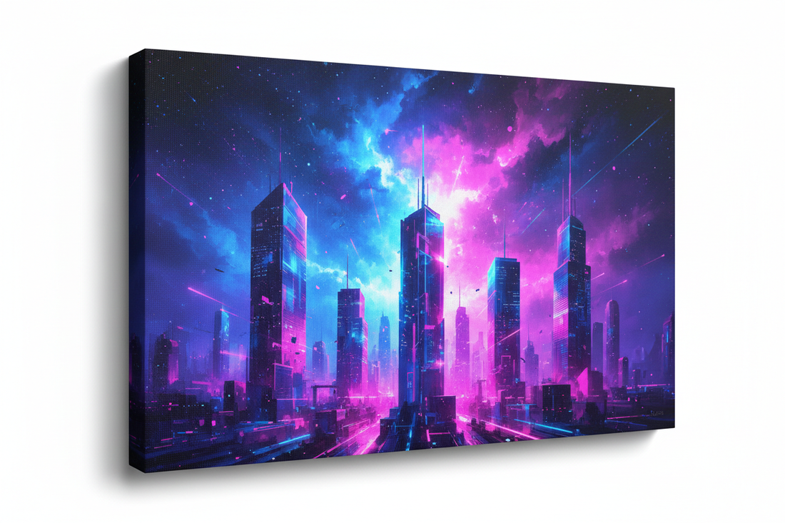 Neon Sky City Canvas Hero