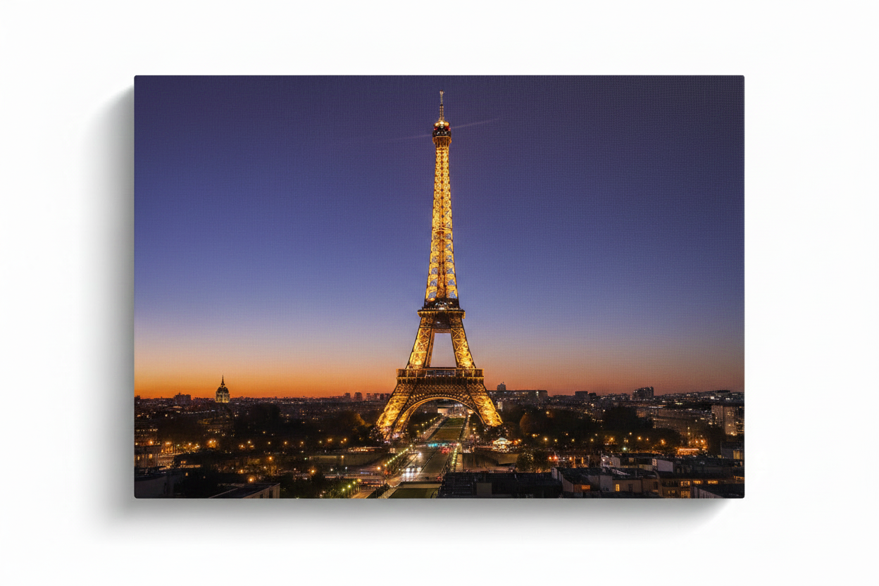 Paris Eiffel Tower Canvas Hero Mockup