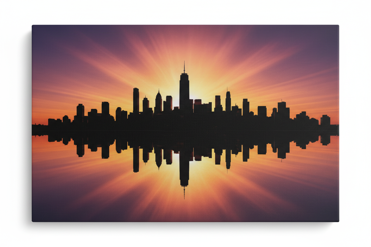Skyline Silhouette At Sunrise — Hero