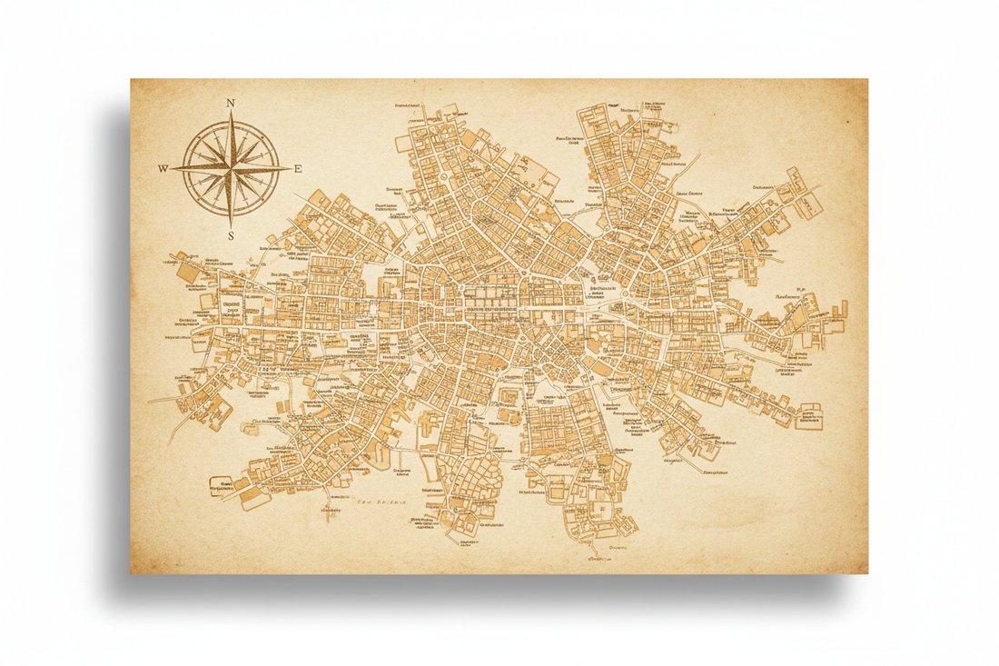 Vintage Map City Streets — Hero