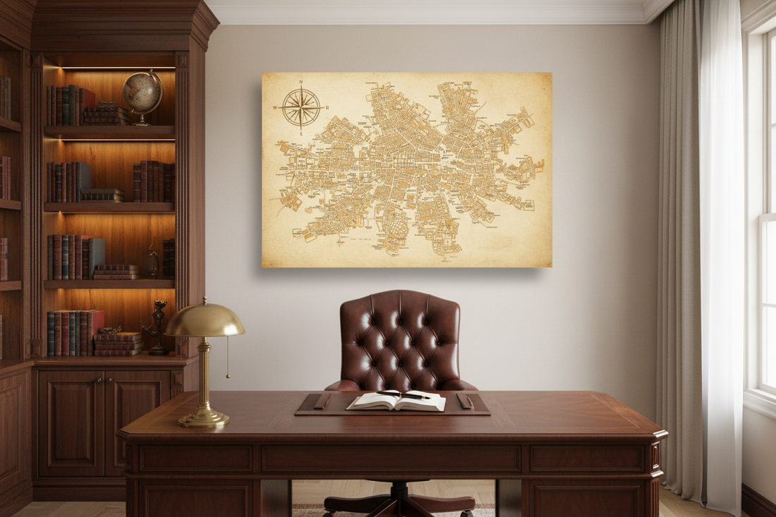 Vintage Map City Streets — Hero