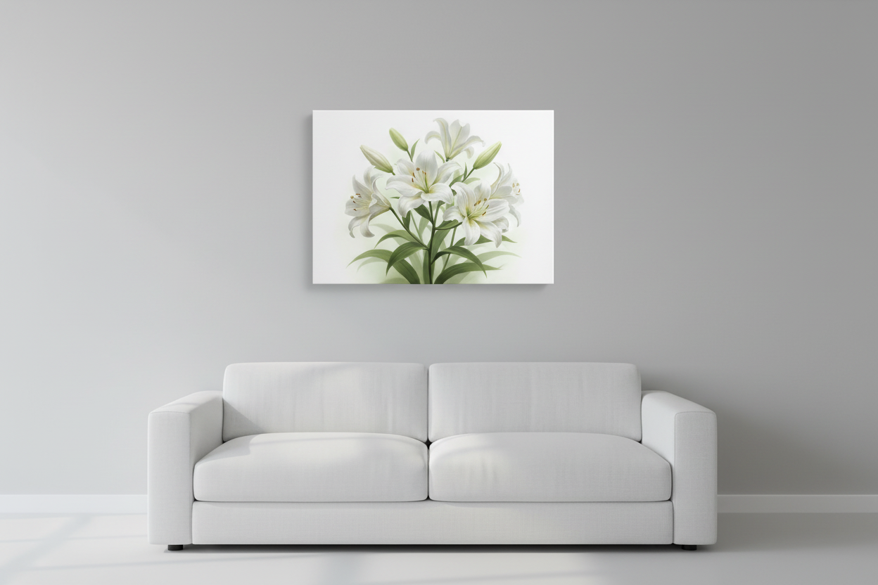 White Lilies Soft Bloom - Lifestyle 2